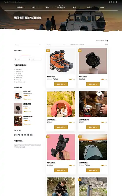 AllTerrain - Shop Sidebar 2 Columns