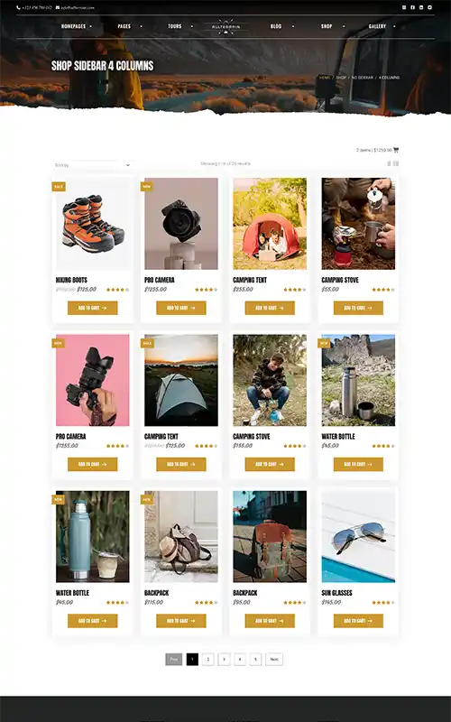 AllTerrain - Shop No Sidebar 4 Columns